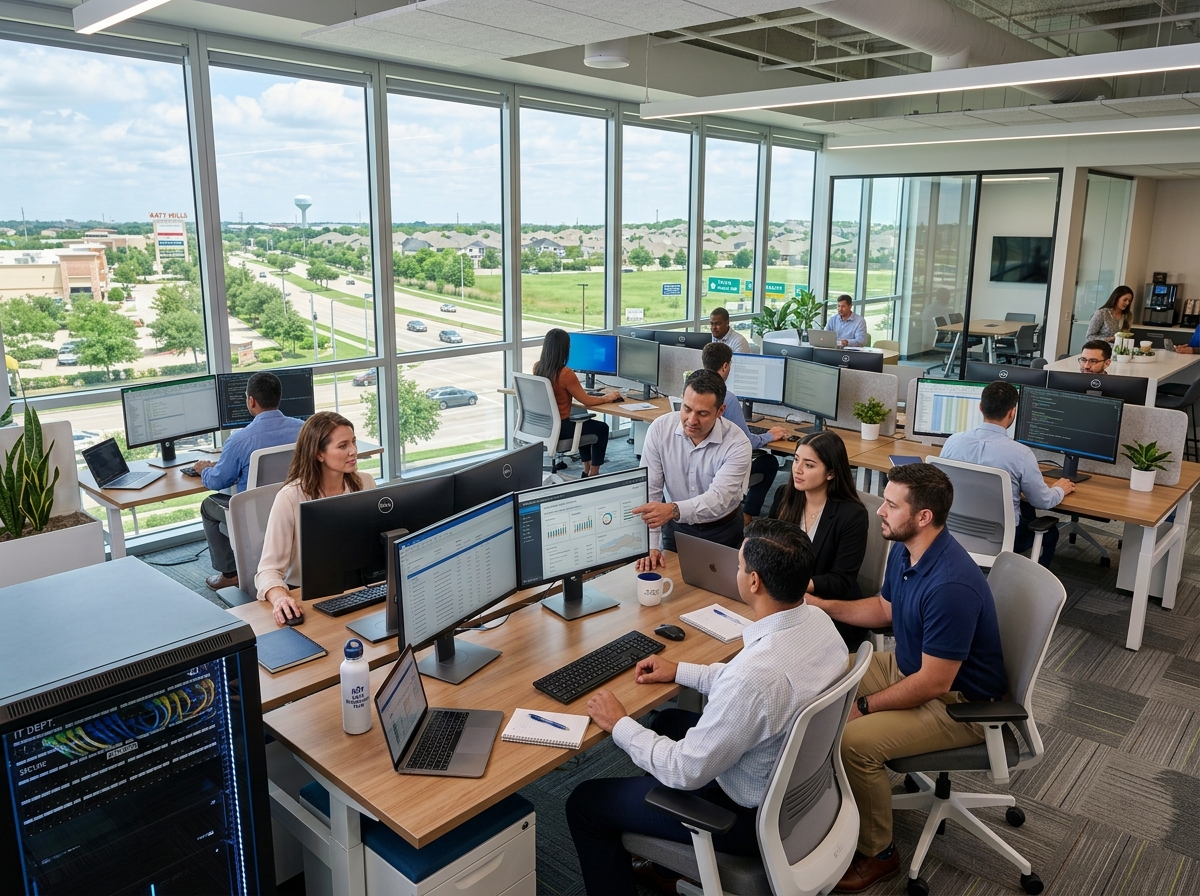 Managed IT services in Sugar Land modern office building